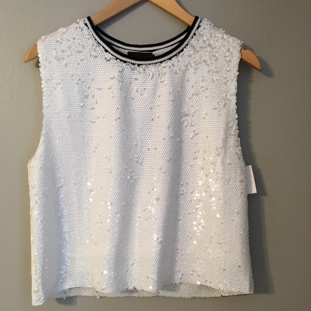 White sequin top